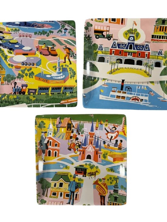 Disney Other - Disney World Preview Center Map Plates by Kevin Kidney & Jody Daily set x 3